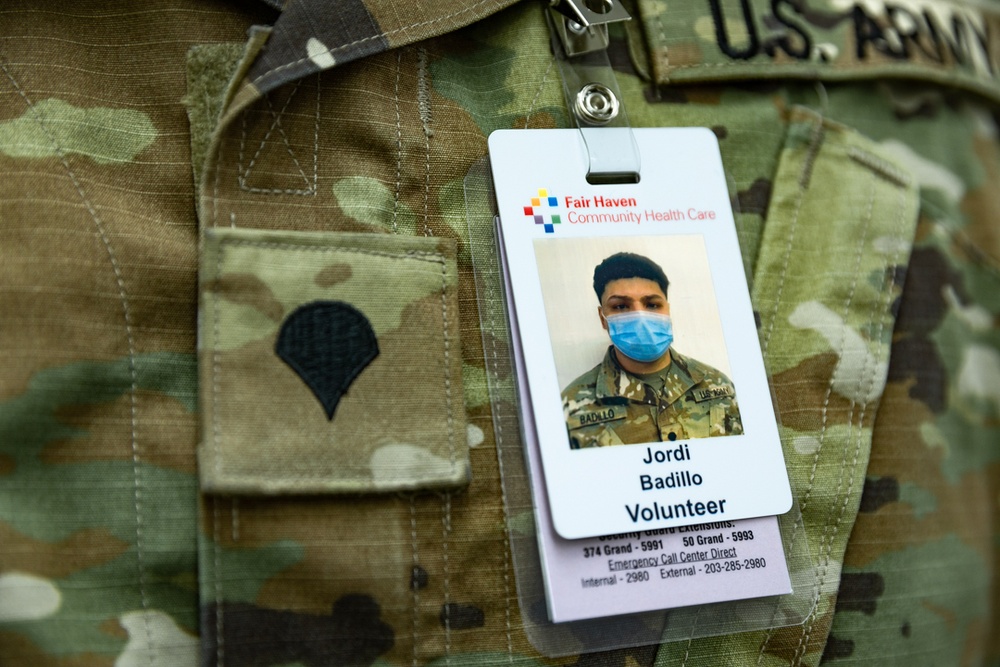 Connecticut National Guard Soldiers assist health care workers in the fight against COVID-19.