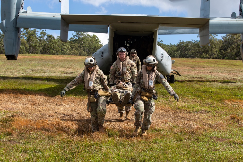 U.S. Marines and Soldiers Perform Joint Casualty Evacuation Training