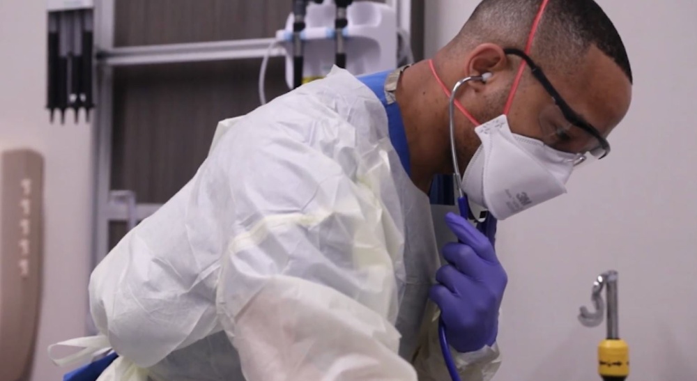 US Navy respiratory therapist discusses the importance of his role at Erie County Medical Center in Buffalo, New York