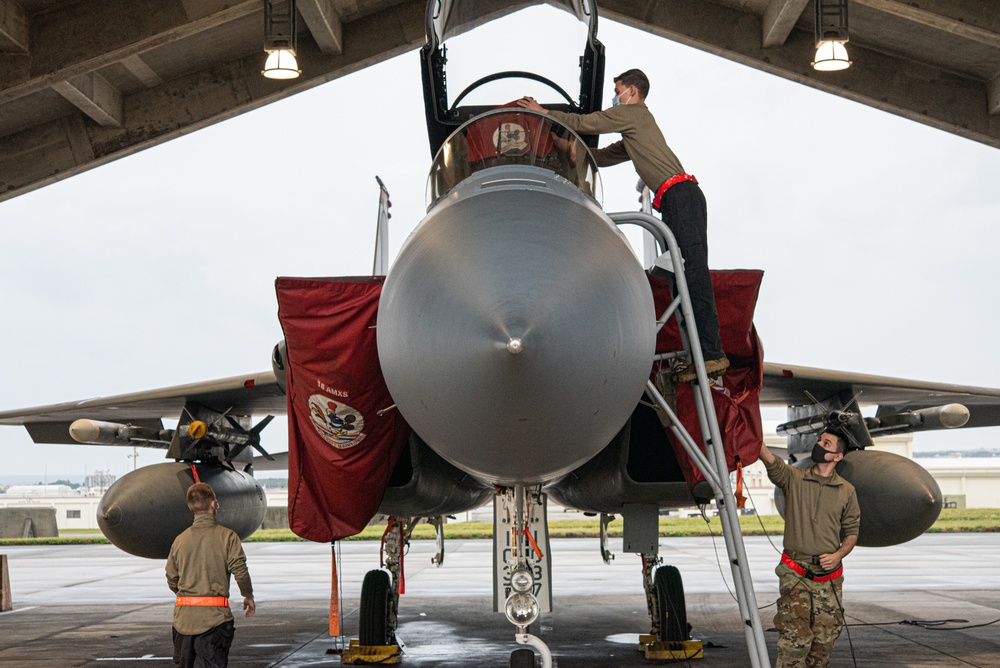 67th FS, 67th AMU prepares F-15s for Southern Beach