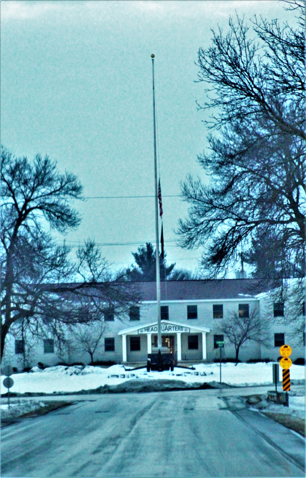 American flag and Fort McCoy