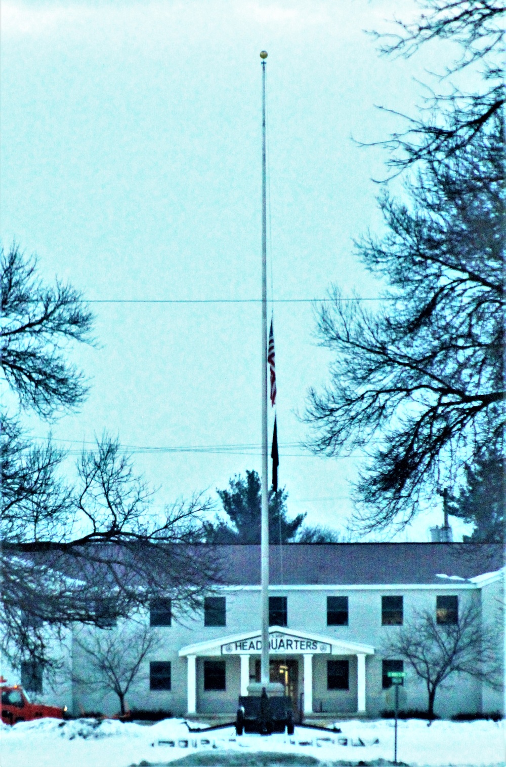 American flag and Fort McCoy