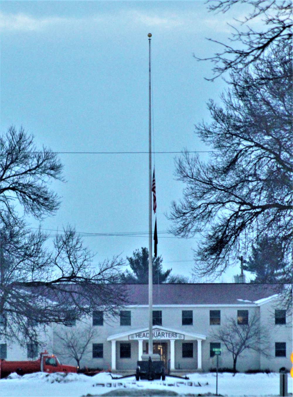 American flag and Fort McCoy