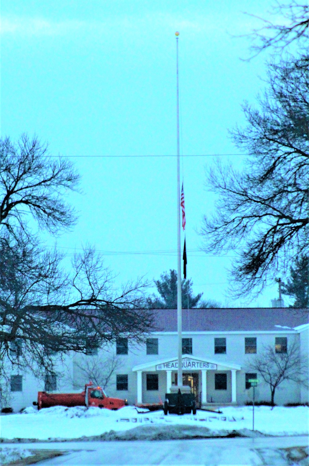 American flag and Fort McCoy