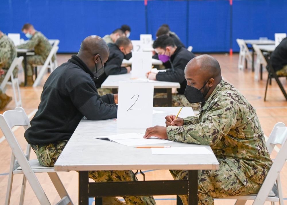 Sailors Take Chief Petty Officer Exam