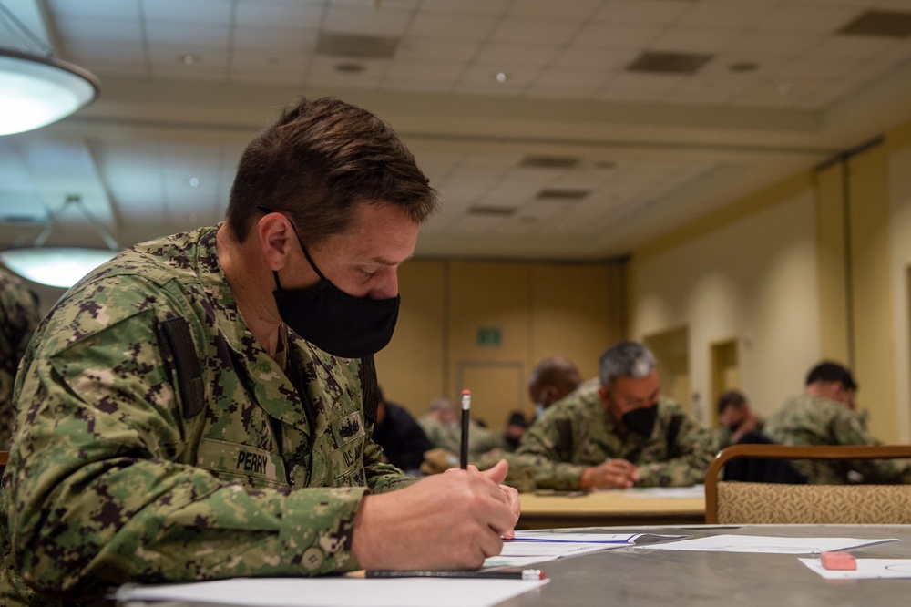 Sailors take Chief Petty Officer exam