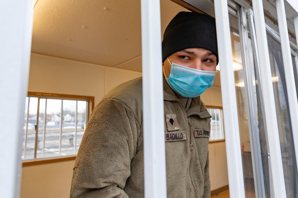 Connecticut Army National Guard soldiers assist New Haven COVID Test Site.