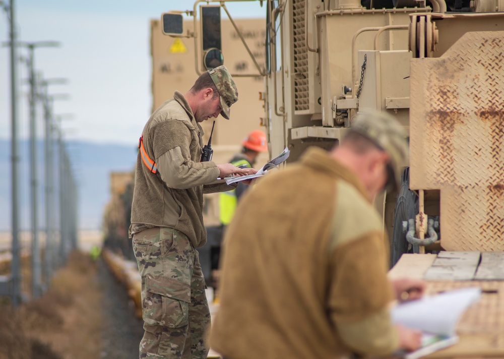 Idaho Army National Guard conducts railhead operations for upcoming deployment