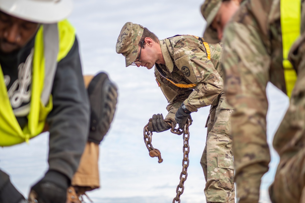 Idaho Army National Guard conducts railhead operations for upcoming deployment