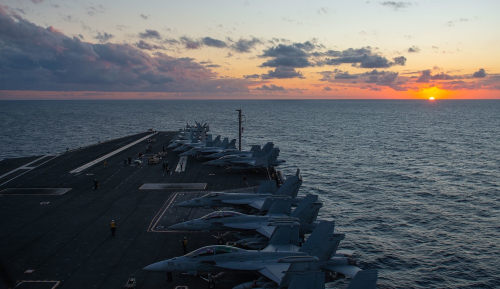 The Harry S. Truman Carrier Strike Group is on a scheduled deployment in the U.S. Sixth Fleet area of operations in support of naval operations to maintain maritime stability and security.