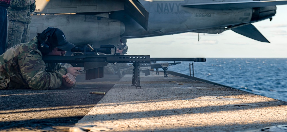 The Harry S. Truman Carrier Strike Group is on a scheduled deployment in the U.S. Sixth Fleet area of operations in support of naval operations to maintain maritime stability and security.