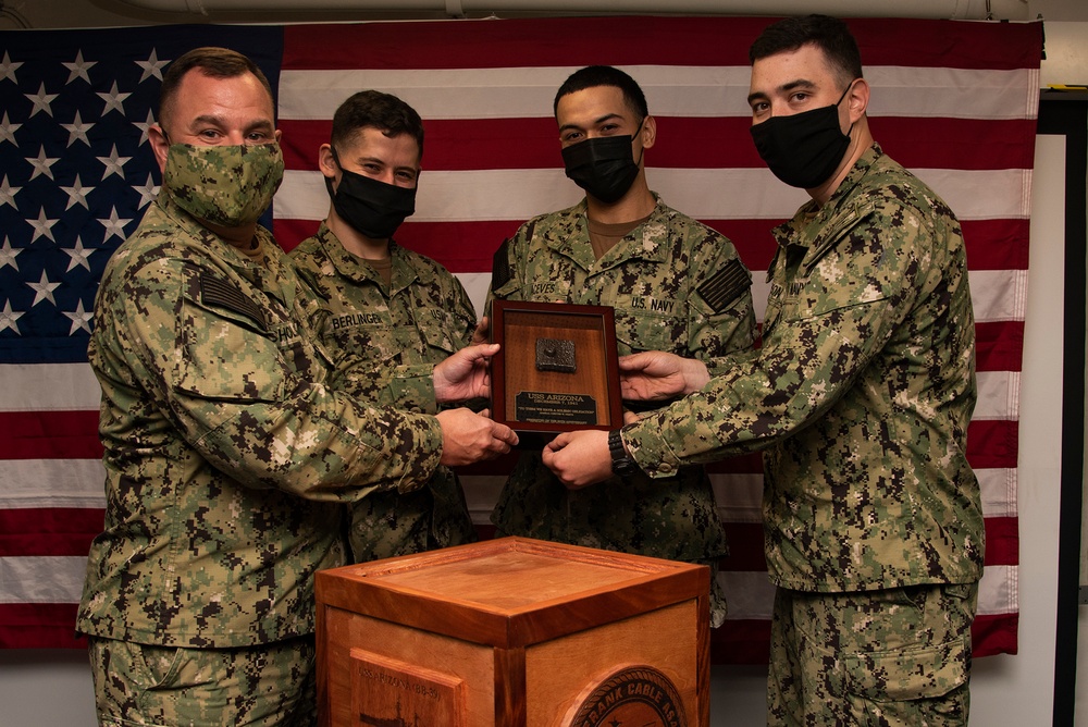 USS Frank Cable Receives USS Arizona Superstructure Relic