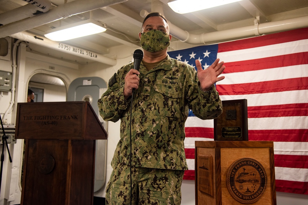 USS Frank Cable Receives USS Arizona Superstructure Relic