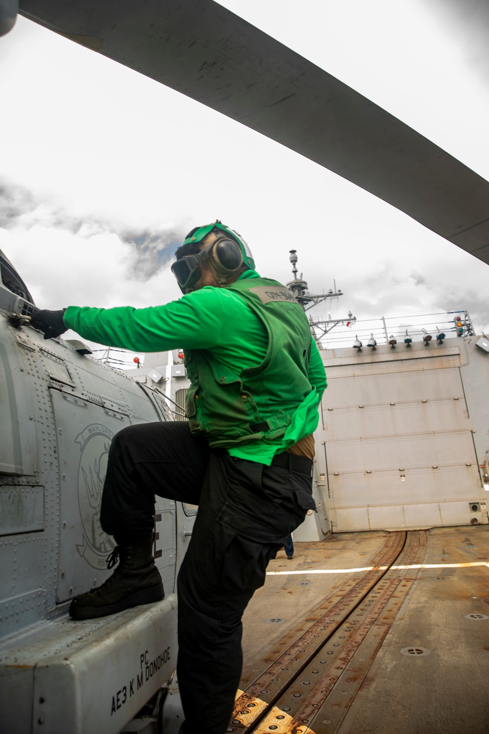 Sailors Aboard USS Ralph Johnson (DDG 114) Conduct Flight Operations