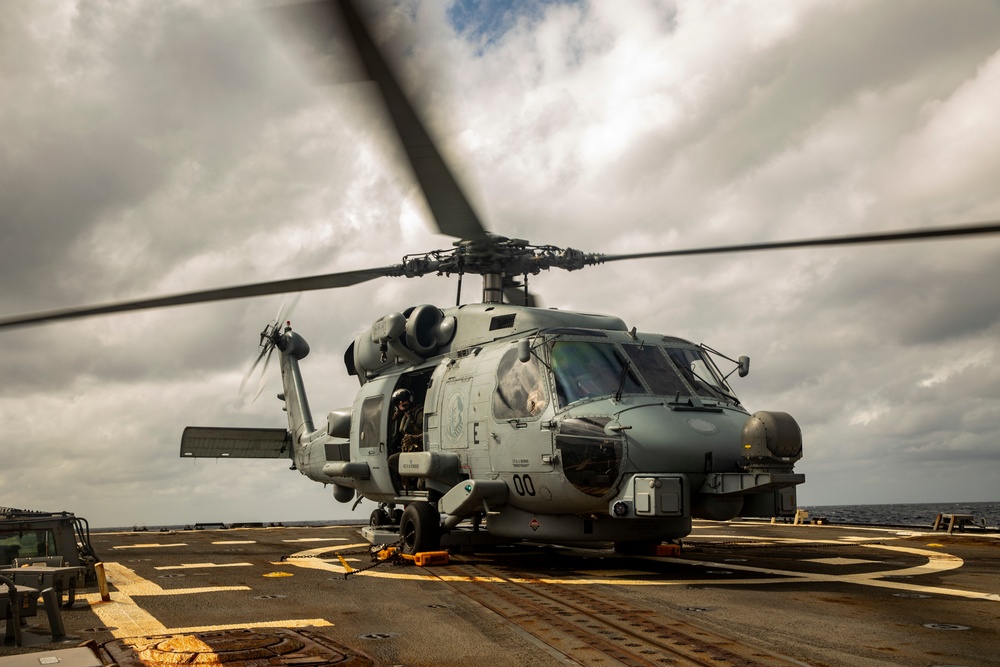 Sailors Aboard USS Ralph Johnson (DDG 114) Conduct Flight Operations