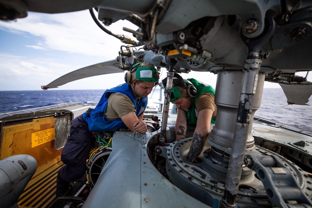 USS Tulsa Helicopter Maintenance