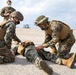 Marines with Combat Logistics Regiment 37 conduct air casualty evacuation drills