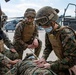 Marines with Combat Logistics Regiment 37 conduct air casualty evacuation drills