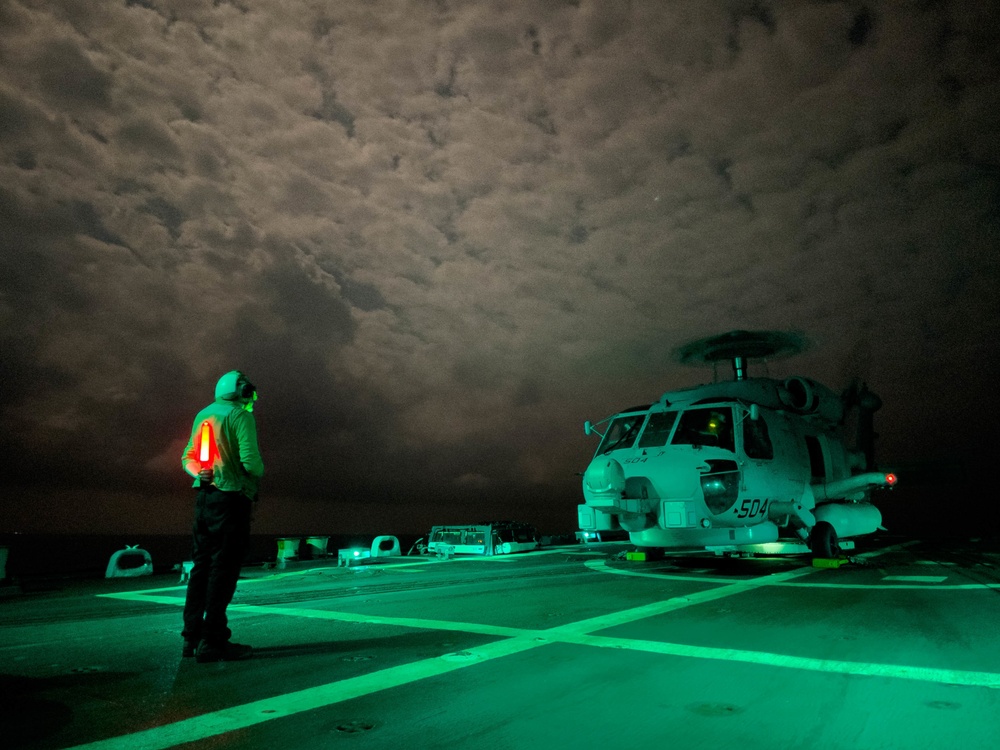 Helicopter Maritime Squadron (HSM) 48 conducts night flight operations