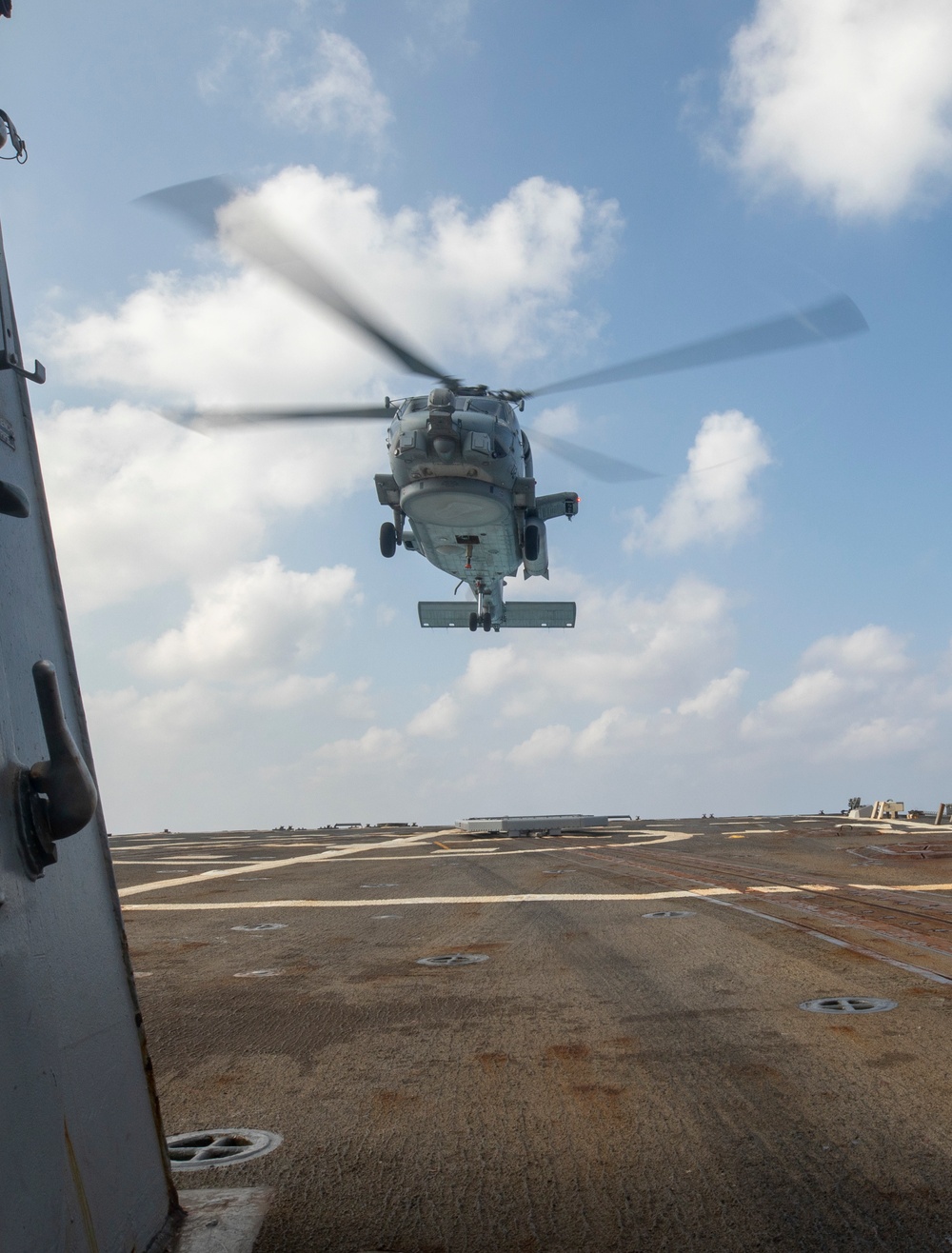 Sailors Aboard USS Ralph Johnson (DDG 114) Conduct Flight Operations