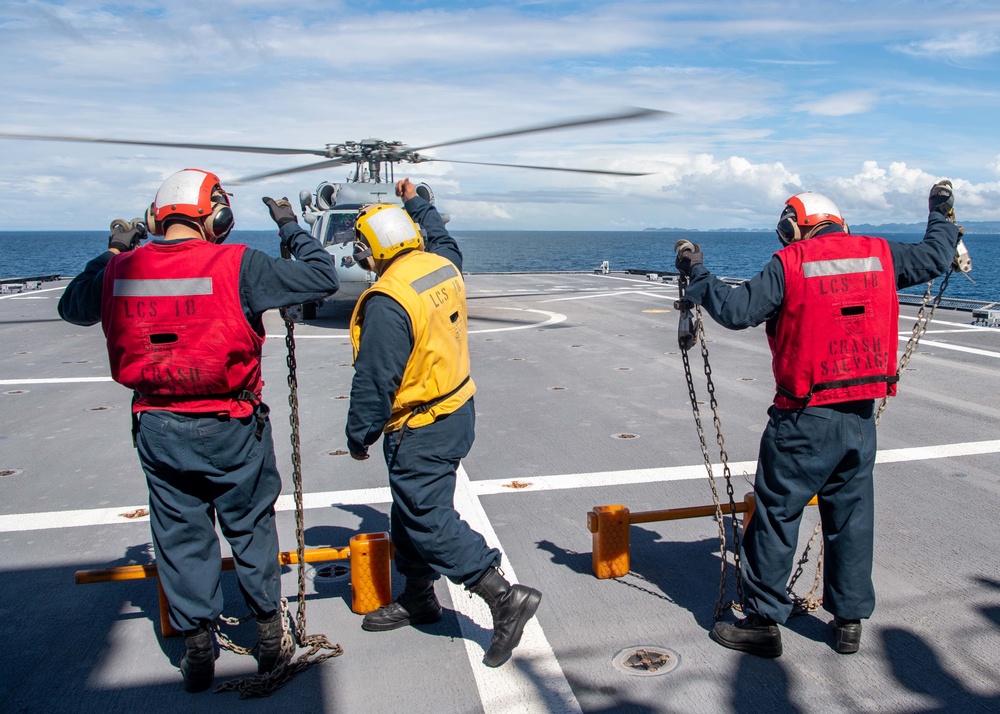 USS Charleston Sailors Conduct Flight Operations