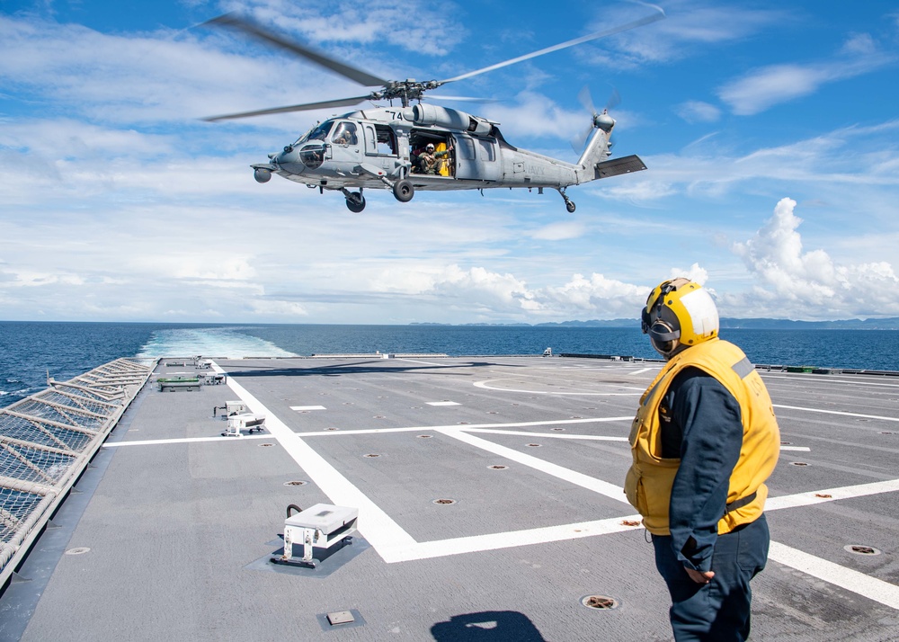 USS Charleston Sailors Conduct Flight Operations