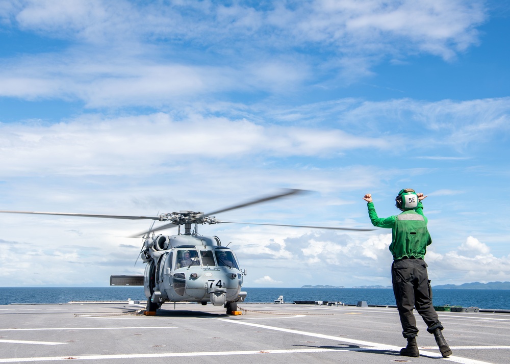 USS Charleston Sailors Conduct Flight Operations