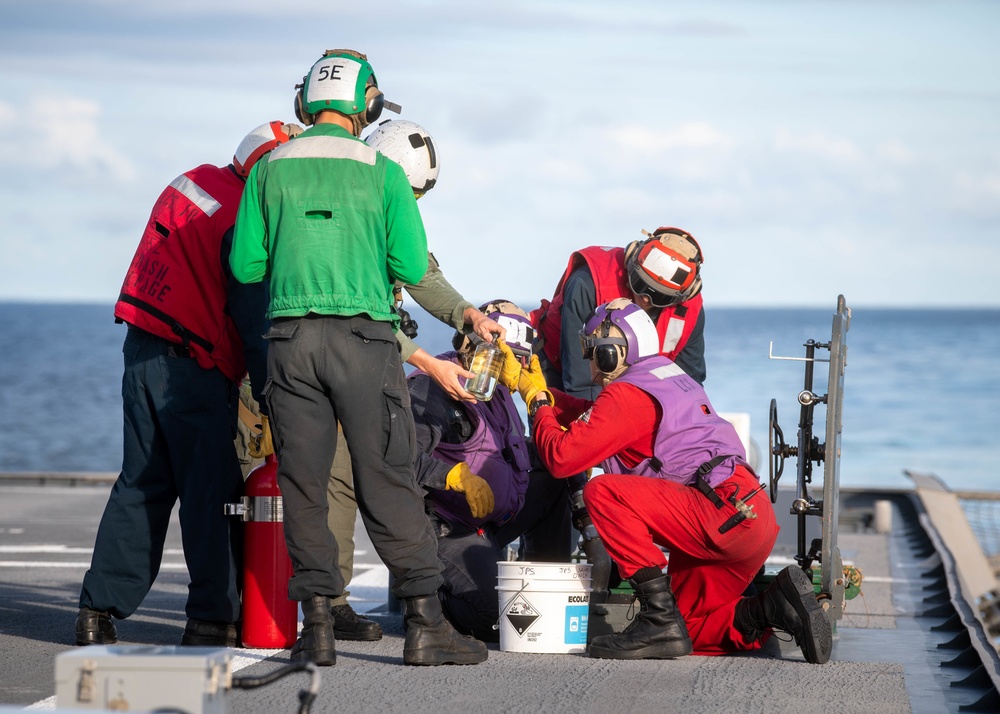 USS Charleston Sailors Conduct Flight Operations