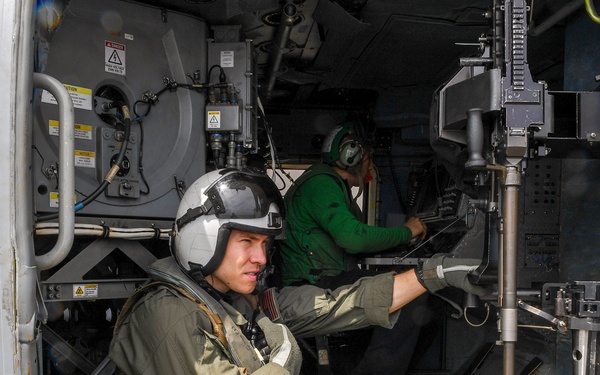 USS Chafee (DDG 90) Sailors Conduct Flight Operations In South China Sea