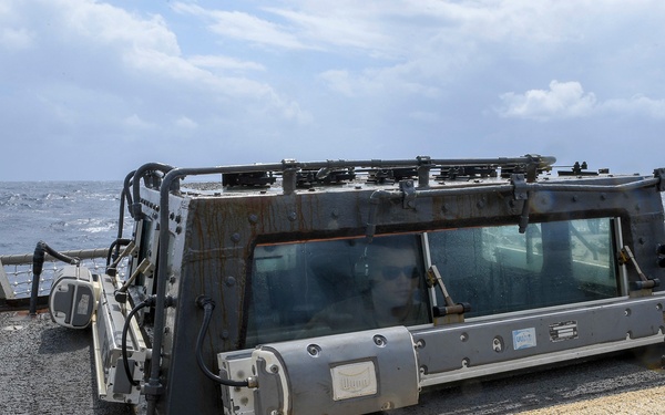 USS Chafee (DDG 90) Sailors Conduct Flight Operations In South China Sea