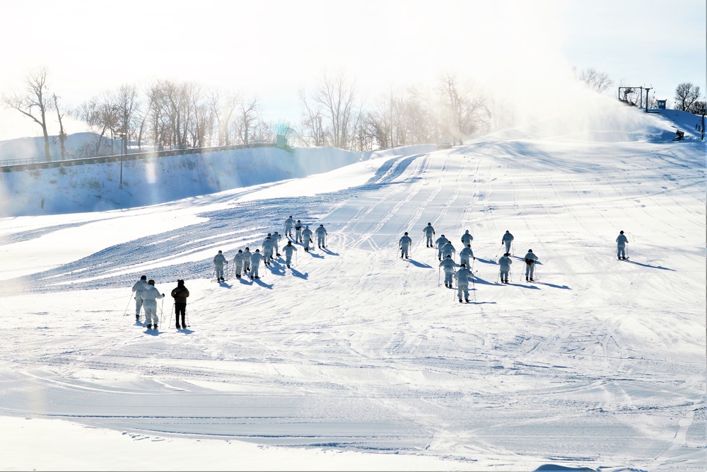 CWOC students complete skiing familiarization during training at Fort McCoy