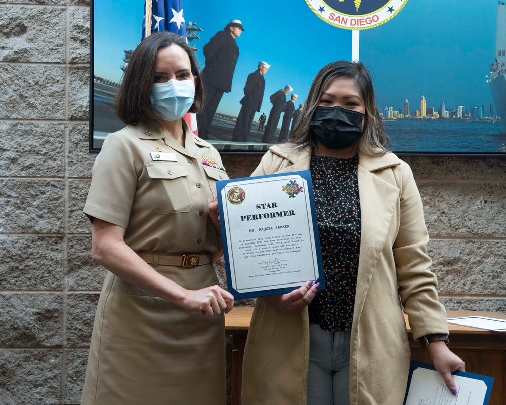 NMRTC San Diego Star Performer Award At Naval Air Station North Island Dental Clinic