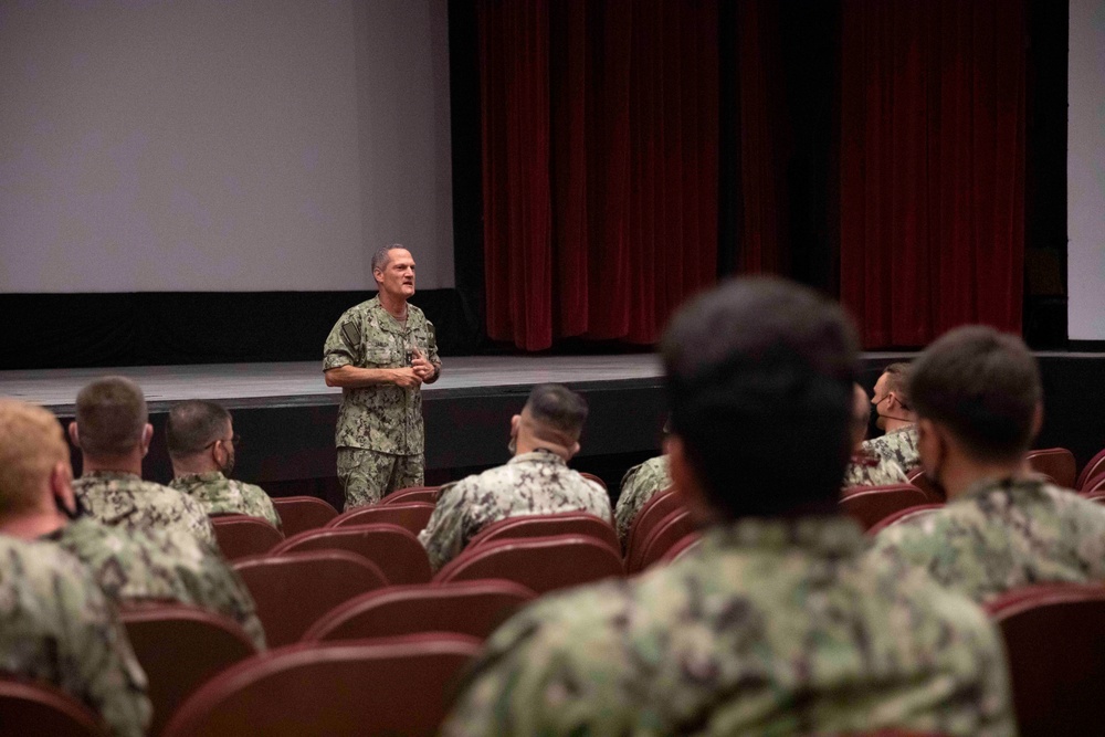 Rear Adm. Jablon Speaks to Senior Leaders