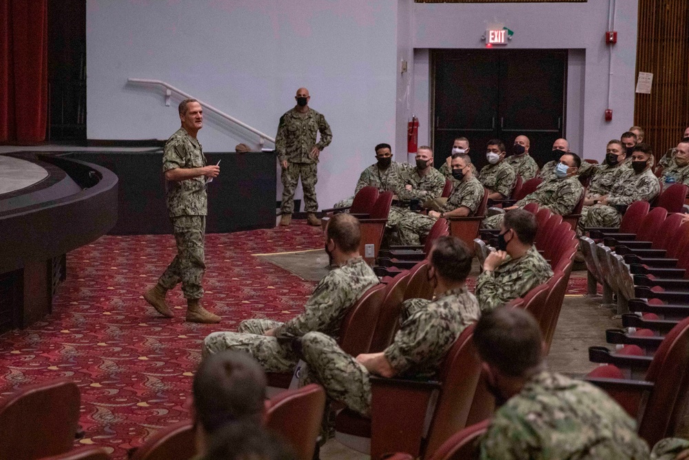 Rear Adm. Jablon Speaks to Senior Leaders