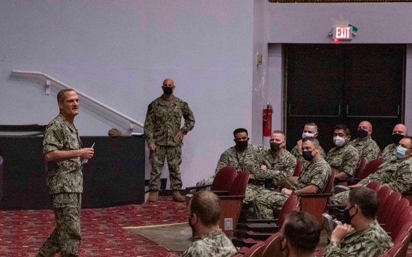 Rear Adm. Jablon Speaks to Senior Leaders