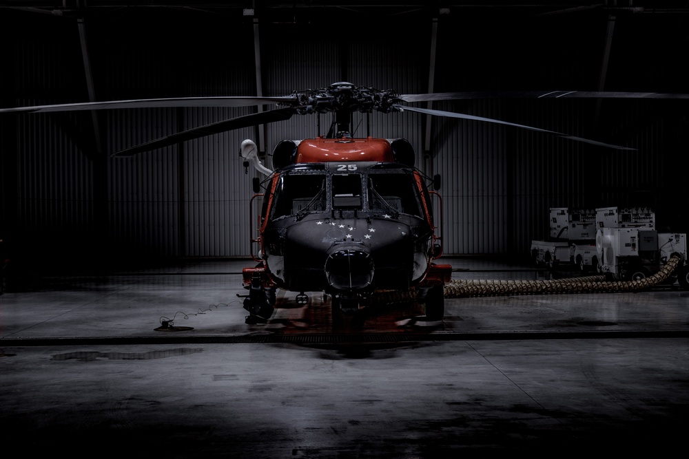 Coast Guard Air Station Sitka helicopter at rest