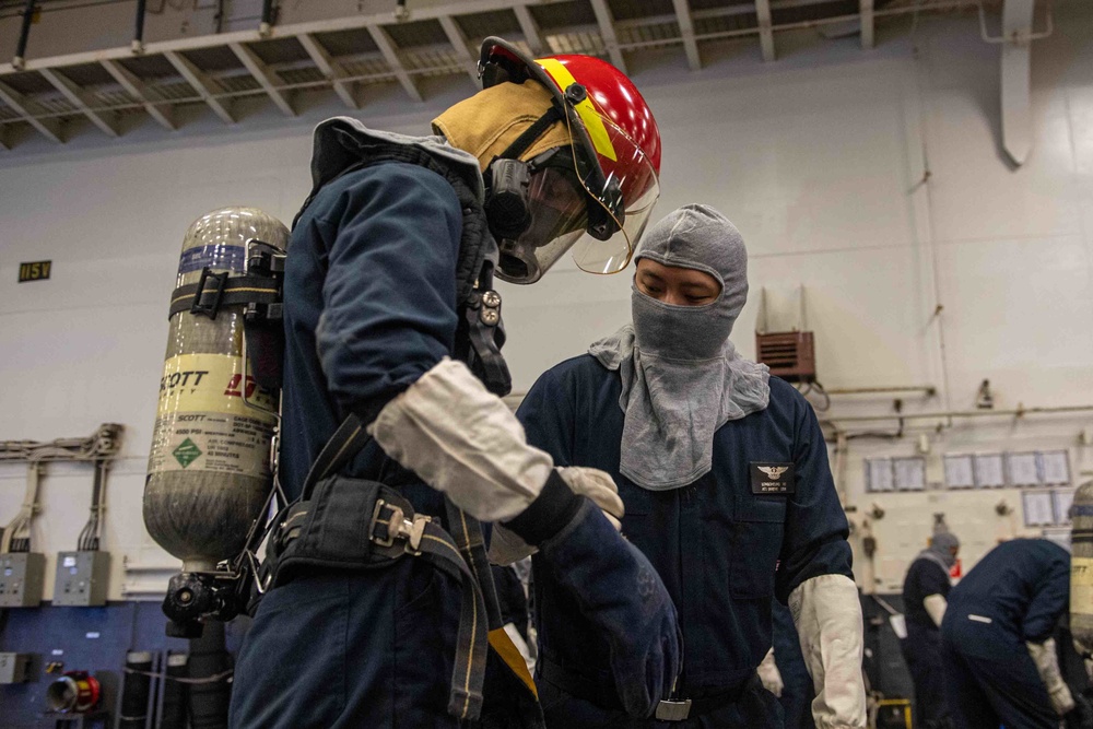 USS America Sailors Conduct General Quarters Drill