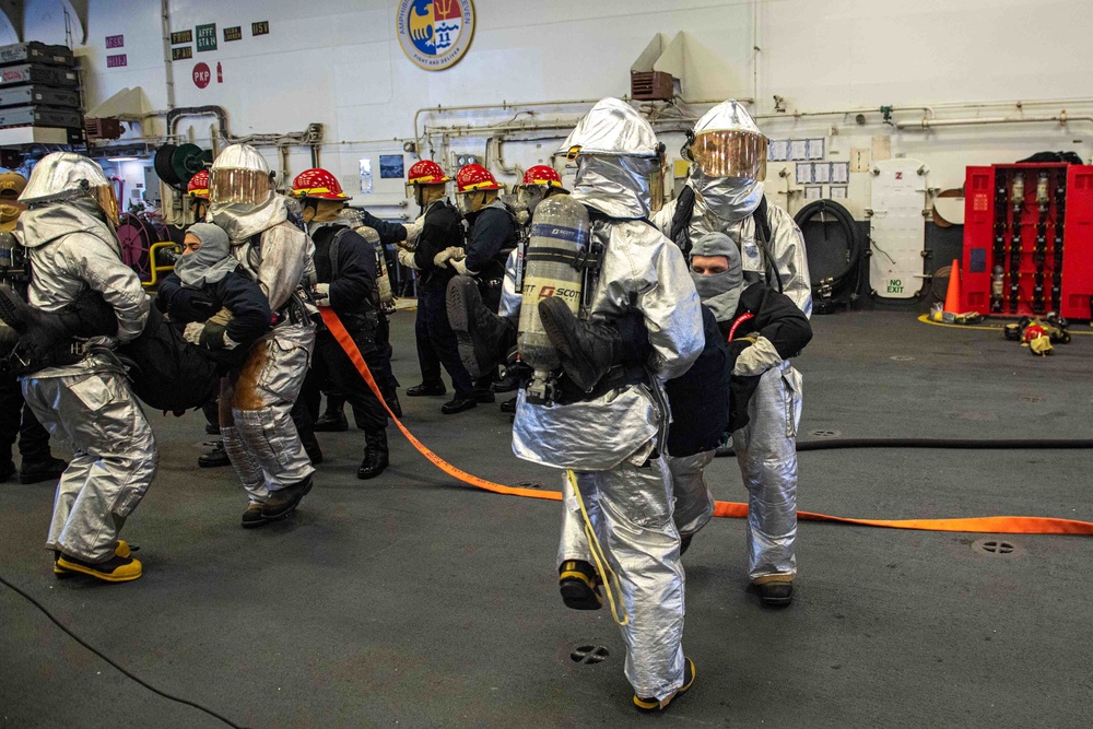 USS America Sailors Conduct General Quarters Drill