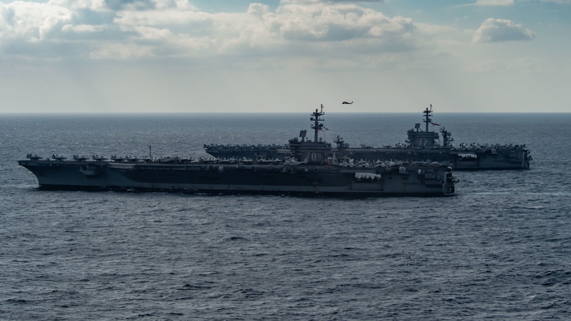 U.S. Indo-Pacific Command Joint Force Conducts Dual Carrier Operations in South China Sea