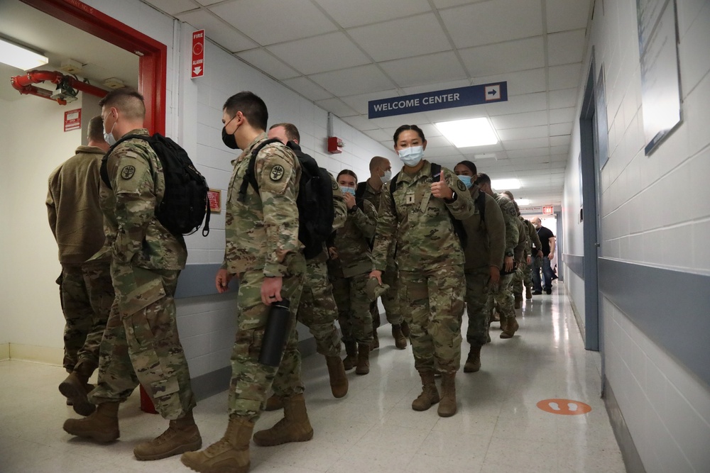 U.S. Military Medical Team Arrives at New York City Health Hospital in Brooklyn, New York