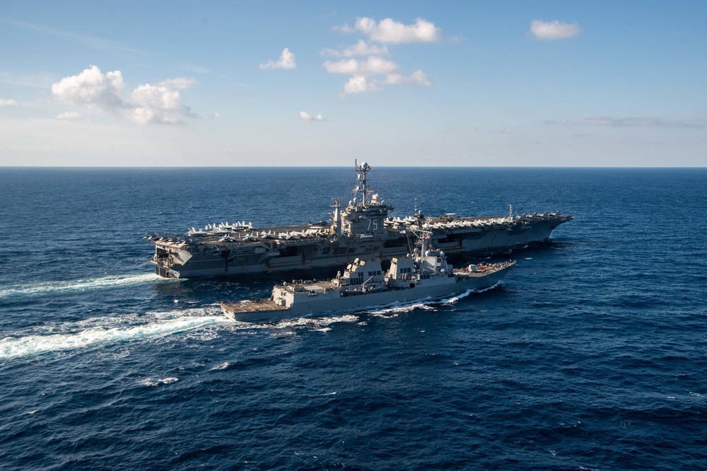 USS Harry S. Truman (CVN 75) transits the Atlantic Ocean.