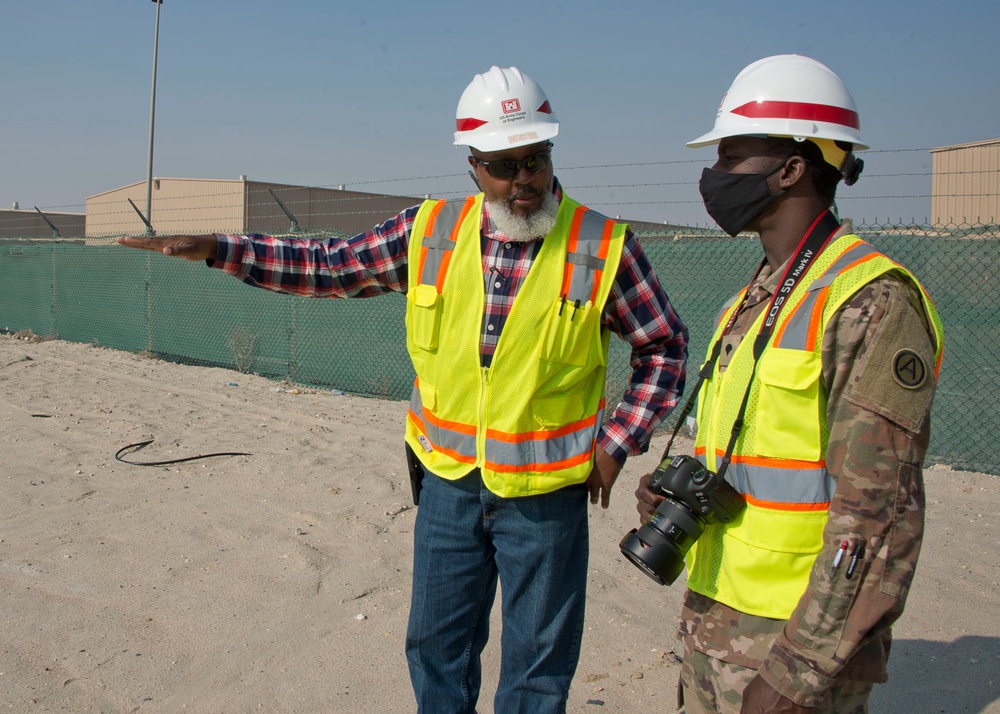 Camp Arifjan bike path construction