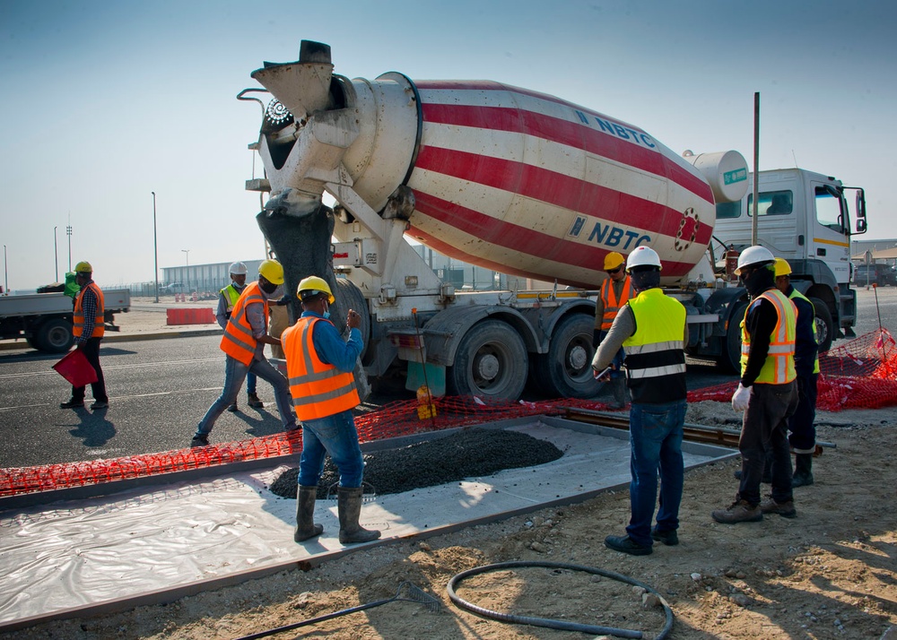 Camp Arifjan bike path construction