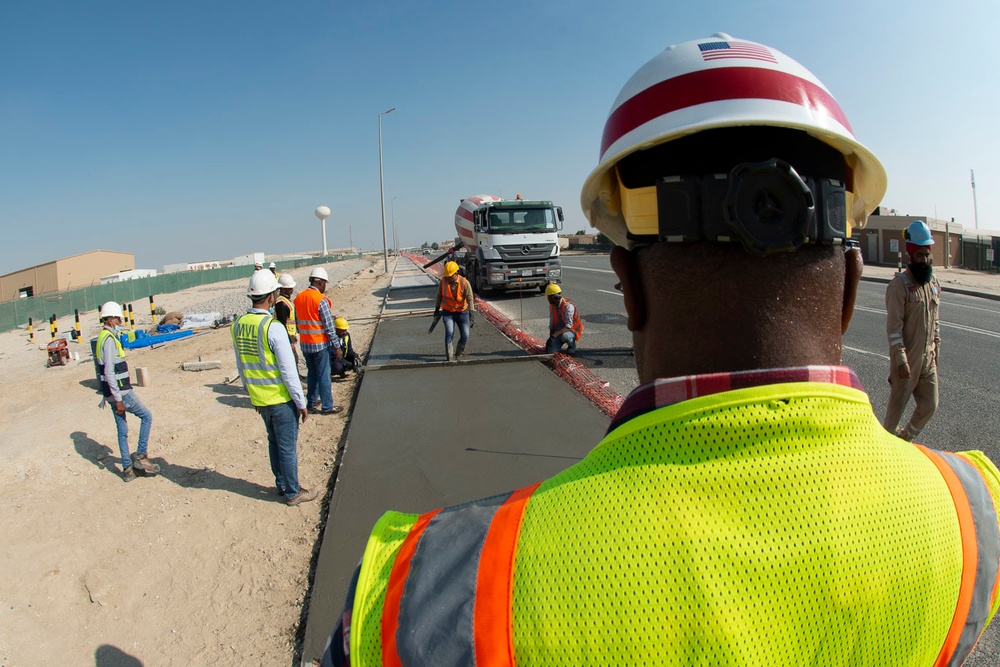 Camp Arifjan bike path construction