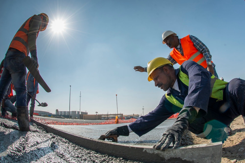 Camp Arifjan bike path construction