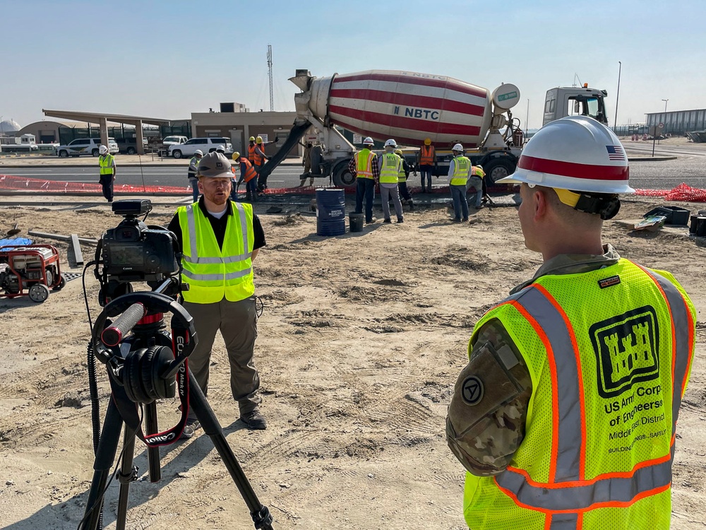 Camp Arifjan bike path construction