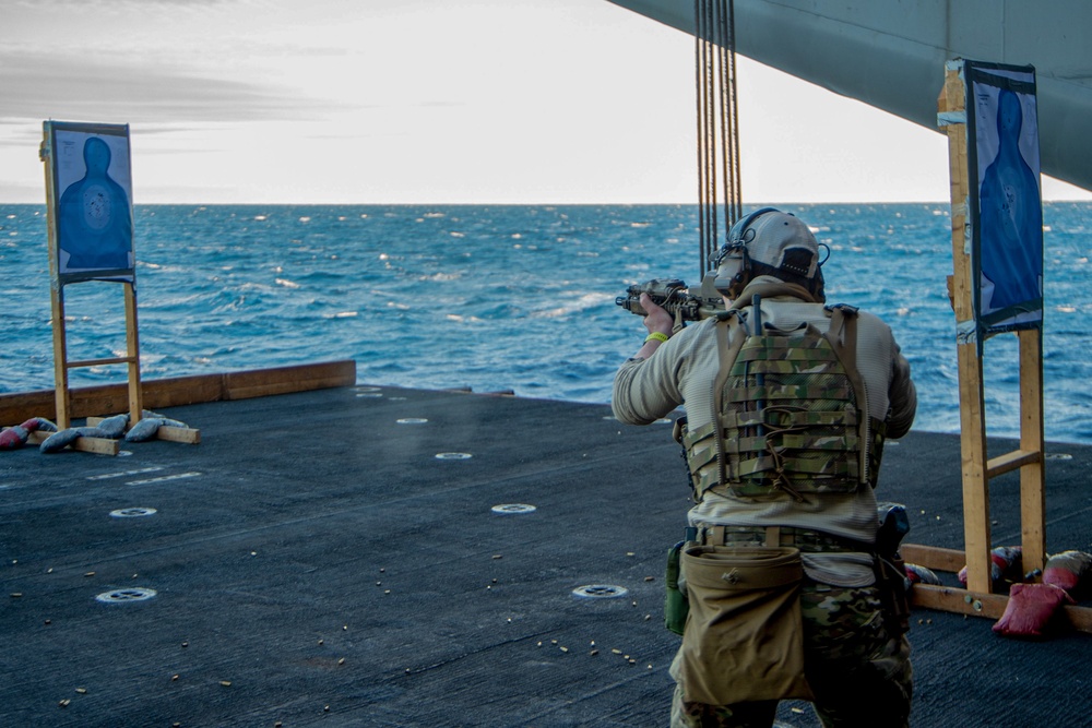 The Harry S. Truman Carrier Strike Group is on a scheduled deployment in the U.S. Sixth Fleet area of operations in support of naval operations to maintain maritime stability and security.