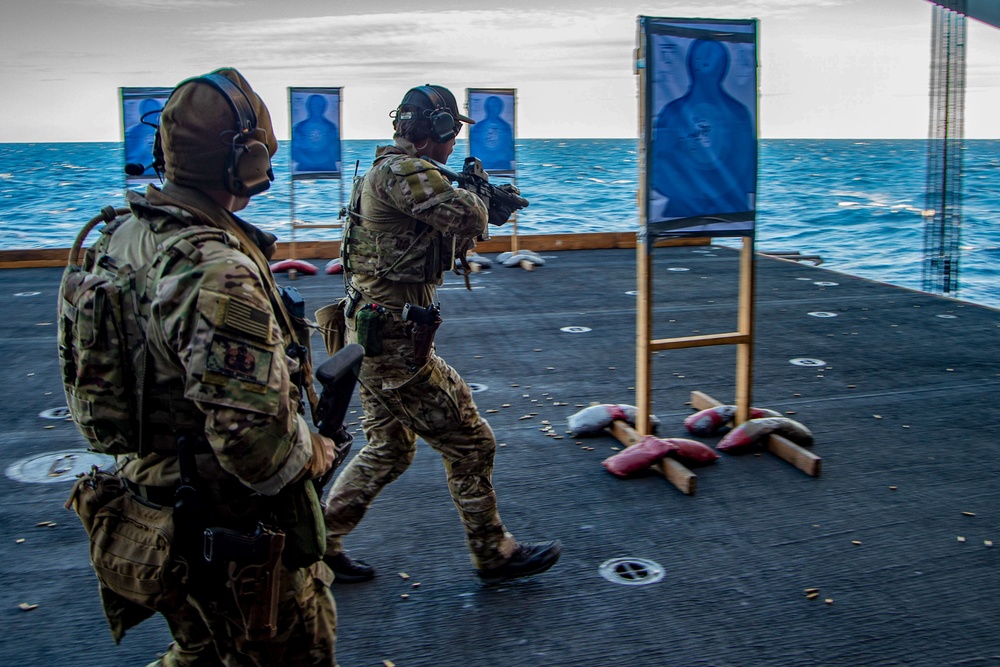 The Harry S. Truman Carrier Strike Group is on a scheduled deployment in the U.S. Sixth Fleet area of operations in support of naval operations to maintain maritime stability and security.