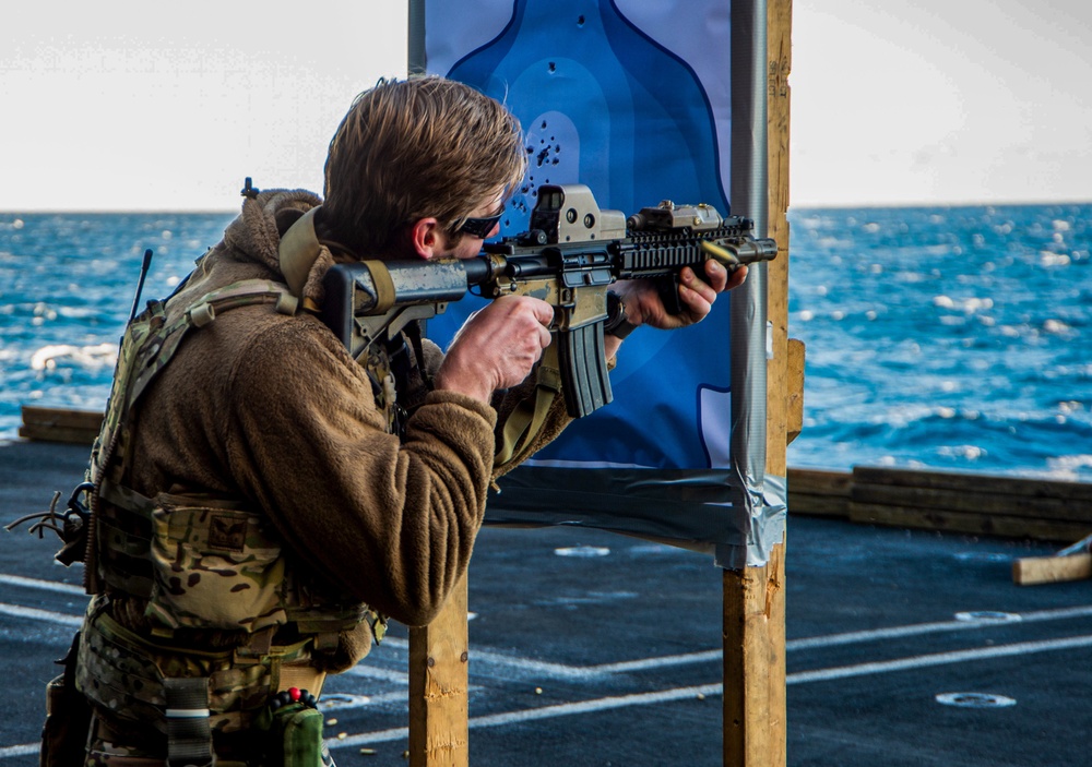 The Harry S. Truman Carrier Strike Group is on a scheduled deployment in the U.S. Sixth Fleet area of operations in support of naval operations to maintain maritime stability and security.