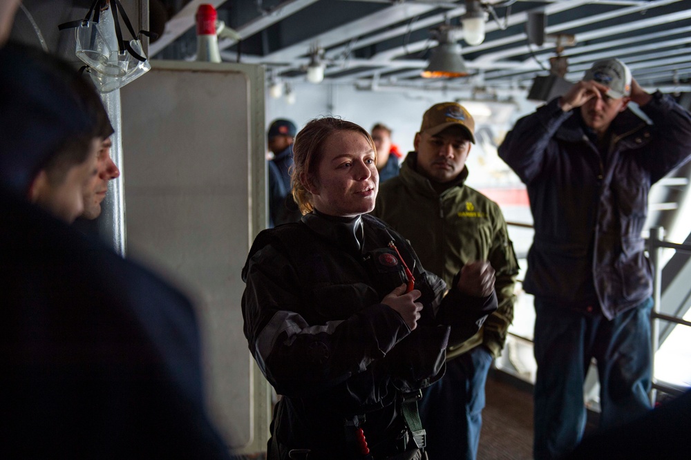 The Harry S. Truman Carrier Strike Group is on a scheduled deployment in the U.S. 6th Fleet area of operations in support of naval operations to maintain maritime stability and security.